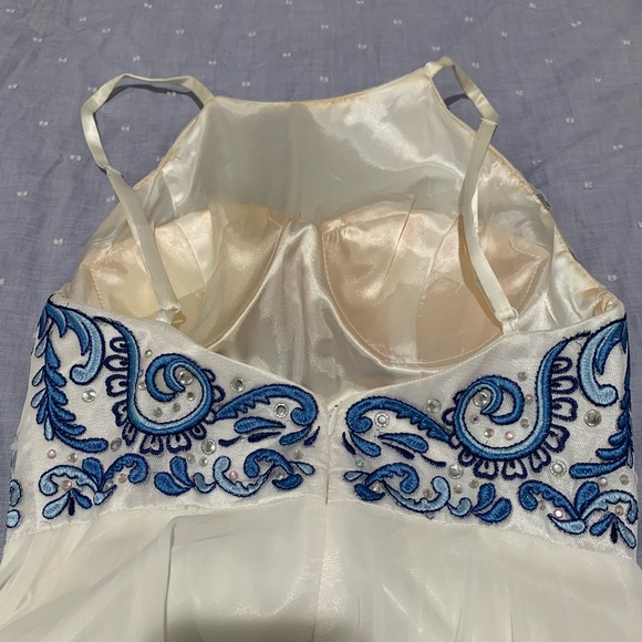 White and Blue Prom Dress - Picture 3 of 7